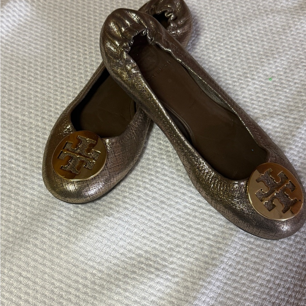 Tory Burch Metallic Ballet Flats